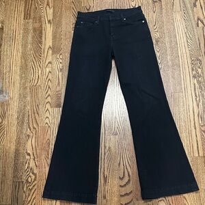 7 For All Mankind Black Flare Wide Leg Jeans